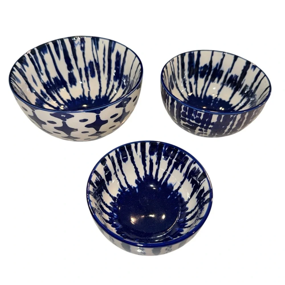 West Elm Indigo Tie-Dye Nesting Bowls.